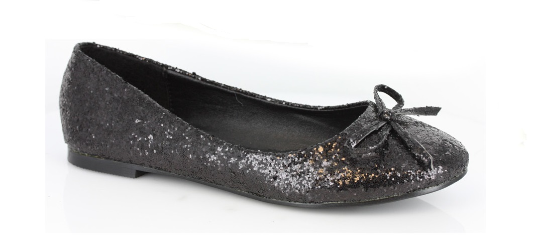 Mila - Adult Glitter Flats with Bow